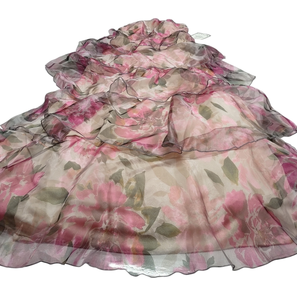 Speechless Floral Halter Neck Tiered Maxi Dress Pink Ruffle Layered Formal 7 NWT - Picture 8 of 15